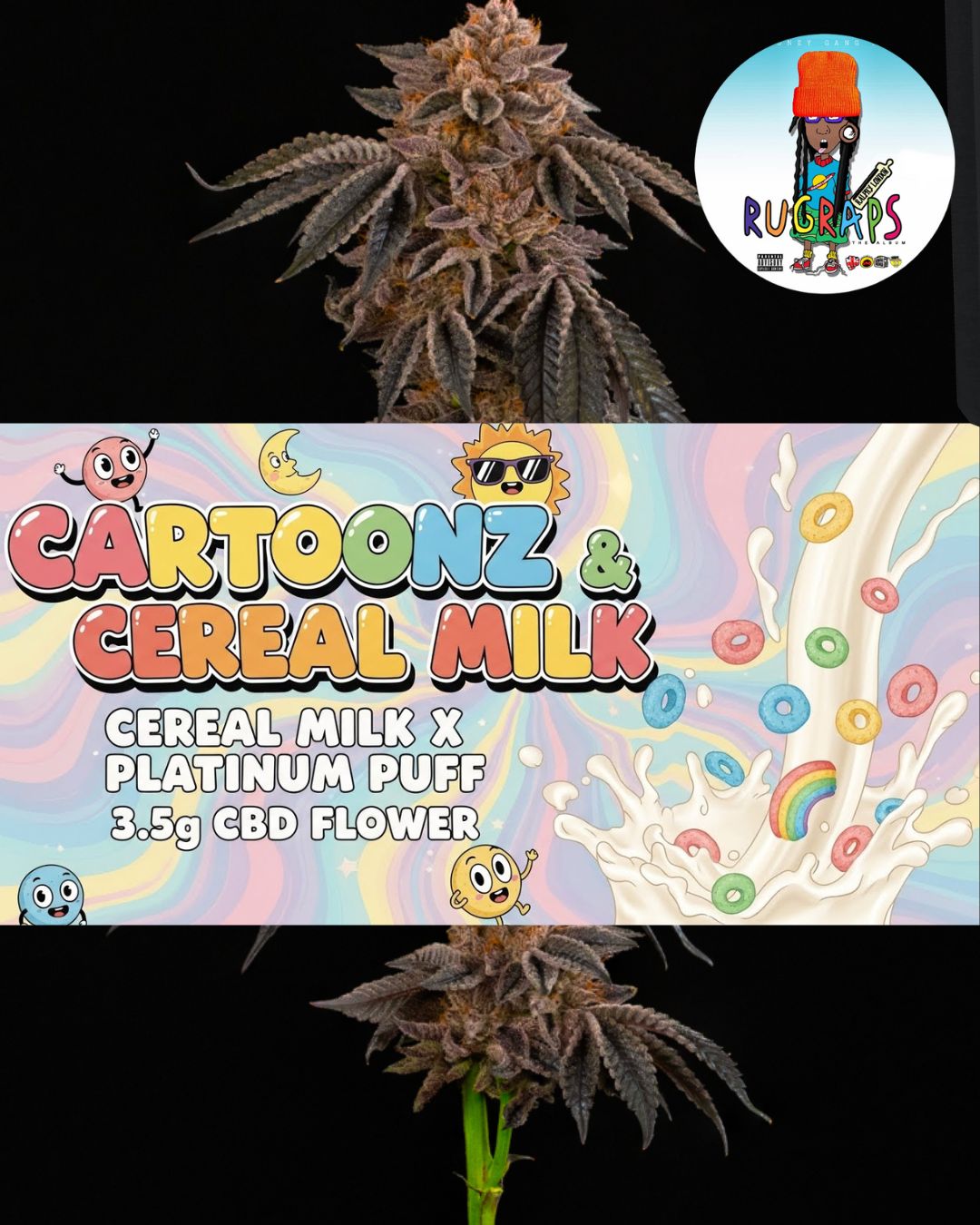 Rugraps CBD Flower 3.5g- Cartoonz & Cereal Milk By Ralphy London