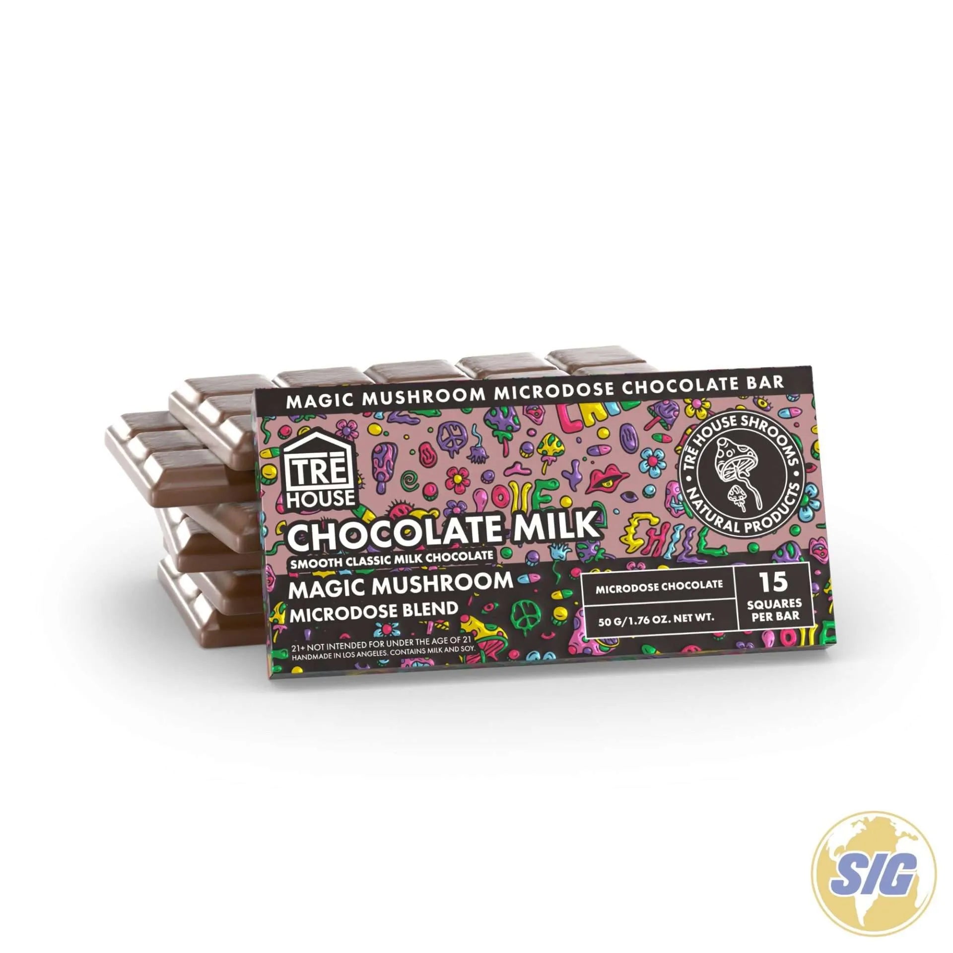 Tre House Magic Mushroom Microdose Blend Chocolate Bar